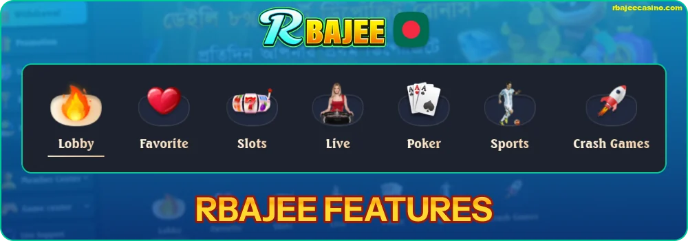 RBAJEE Casino Features for Bangladeshi Players