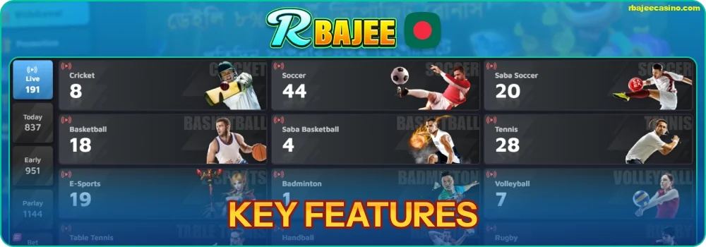 RBAJEE Bangladesh Sportsbook Features